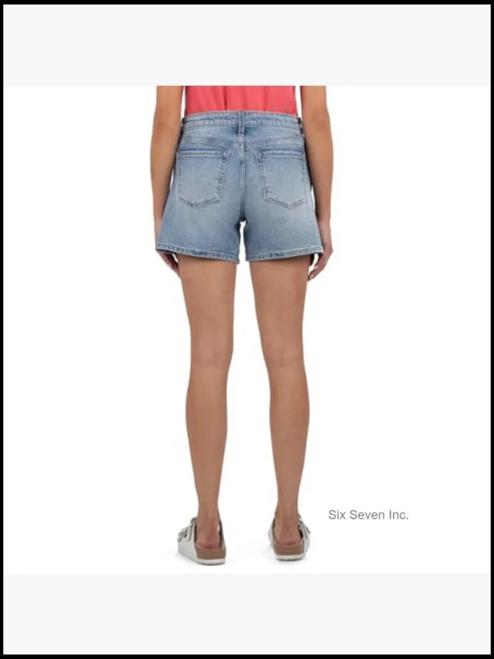 High rise denim shorts with stretch